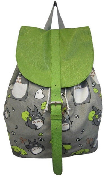 Neu My Neighbor Totoro Grau Leinen Rucksack Überschlag Schule Arbeit Anime 60166