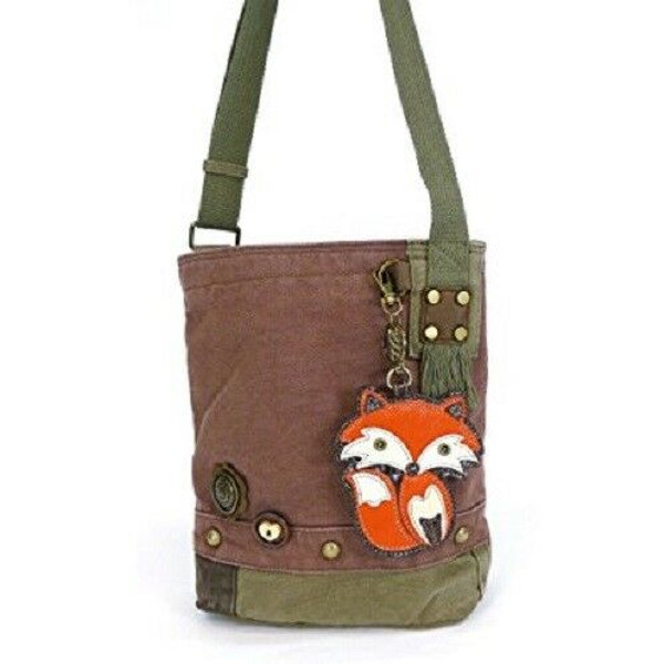 Neu Chala Patch Umhängetasche Fox Tasche Leinen Geschenk Mauve Lila Violett S