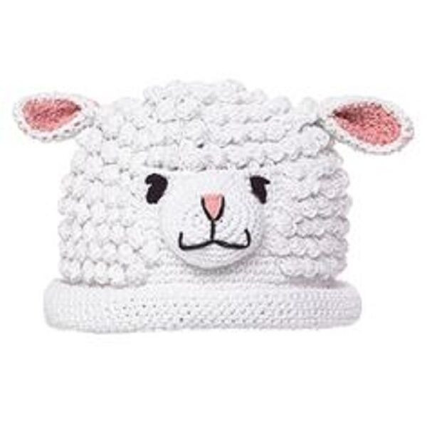 New San Diego Hat Daylee Design WHITE LAMB 0-6 months Crocheted Cotton gift