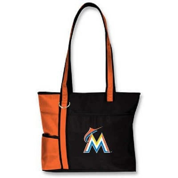 New MLB Carryall Gametime Tote Bag Purse Licensed MIAMI MARLINS Embroidered gift