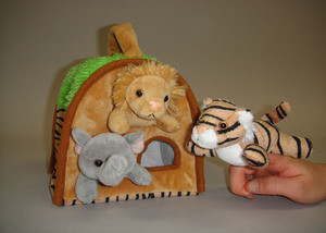 Unipak Plush WILD ANIMAL HOUSE FINGER PUPPET