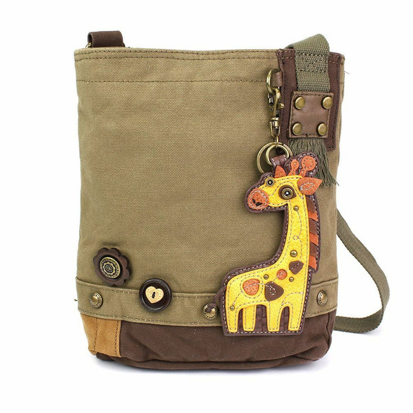 New Chala Handbag Patch Crossbody Olive Green Bag Canvas gift Giraffe Messenger