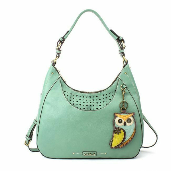 New Chala Sweet Hobo Teal Green gift Crossbody Shoulder Bag OWL Coin Purse