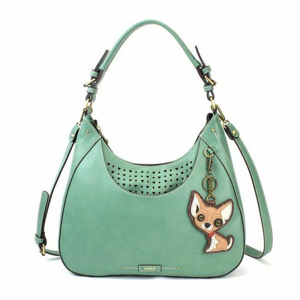 New Chala Sweet Tote Hobo Teal Green gift Crossbody Shoulder Bag CHIHUAHUA Dog