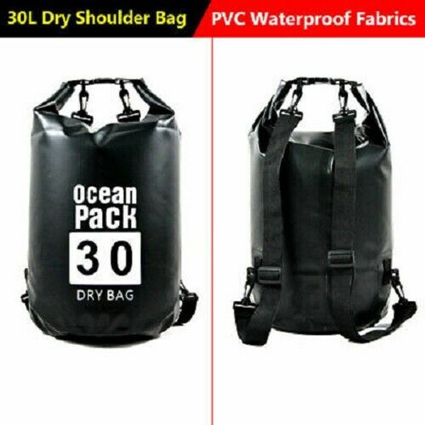 New Ocean Pack Dry Bag Water Proof Backpack Bag  River Beach 30L  X-Large BLACK