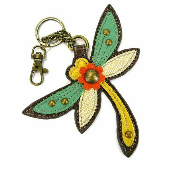 New Chala Purse Bag Charm Clip On Key Ring Fob DRAGONFLY Multicolored gift