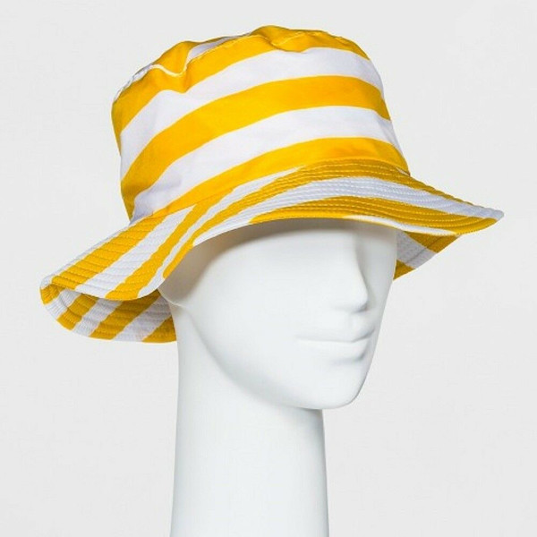 Shedrain Bucket Rain Hat Travel Adult One Size Packabl YELLOW STRIPES gift