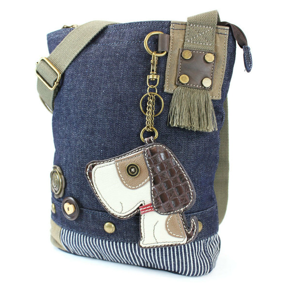 Neu Chala Handtasche Patch Umhänge- Toffy Hund Denim Marineblau Tasche Süß