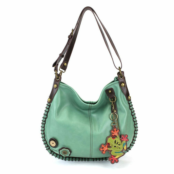 Neuf Chala Convertible Hobo Grand Sac Fourre-Tout Frog Vegan Cuir Teal Vert Gift