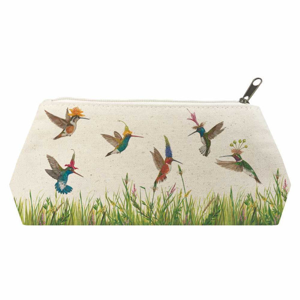 New PPD Vicki Sawyer Cosmetic Make-up Bag MEADOW BUZZ Hummingbirds Gift Large 
