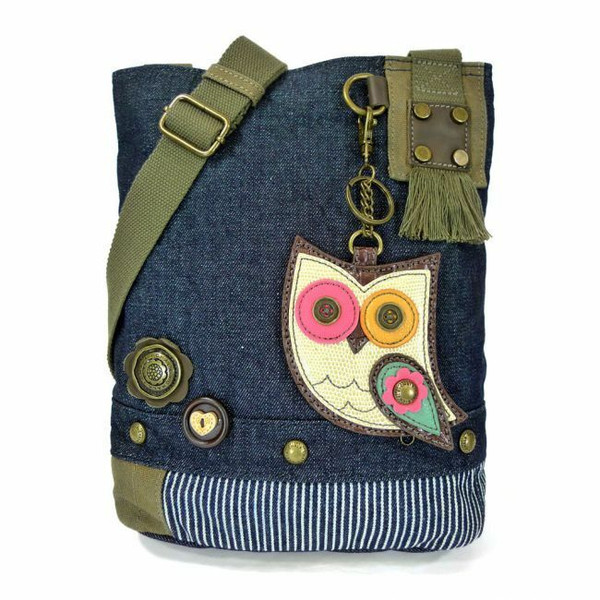 New Chala Messengr Patch Cross-body OWL II Denim Navy Blue Bag Coin Purse gift