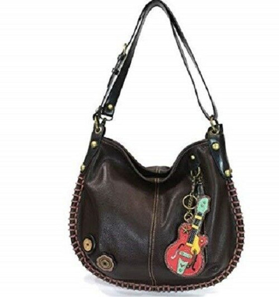  Chala CONVERTIBLE Hobo Large Bag Pleather Dark Brown w/ Coin Purse GUITAR Music