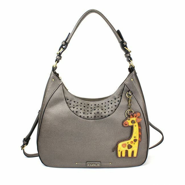 Chala Sweet Tote Hobo Pewter Grey Gray Crossbody Shoulder Bag Giraffe gift