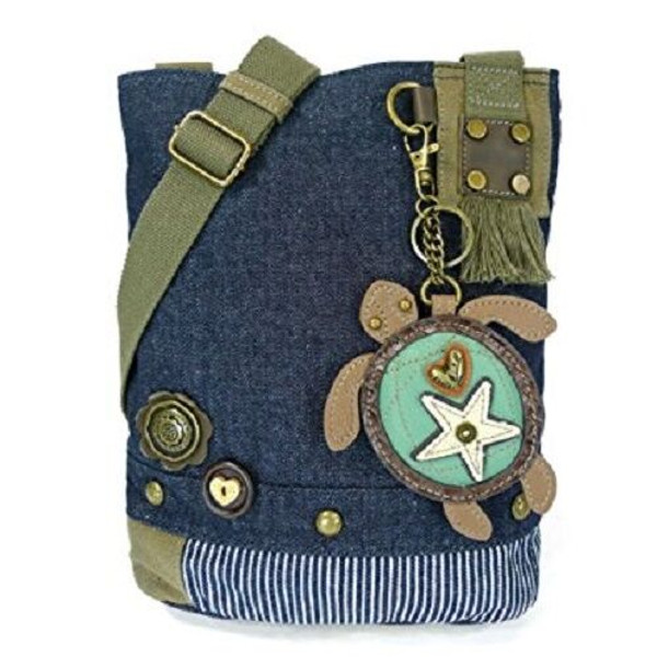 Nuevo Chala Parche Cruzado Sea Turtle Bolso Regalo Bandolera Denim Azul