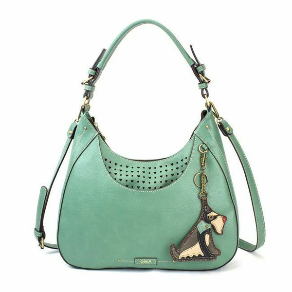 New Chala Sweet Hobo Teal Green gift Crossbody Shoulder Bag SCHNAUZER Dog gift