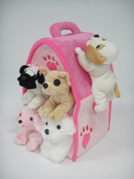 Unipak 12" PINK DOG HOUSE Plush Stuffed toy