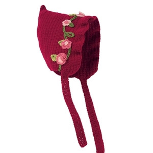 San Diego Hat Co. RED FLOWER PIXIE Beanie Baby Hat Cap Bonnet