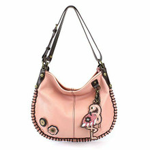 New Chala Hobo Crossbody Large Tote Bag FLAMINGO Pleather PINK Convertible 