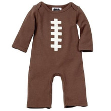 New Mud Pie One Piece FOOTBALL 0-3 Months Brown Newborn Infant Baby Shower gift