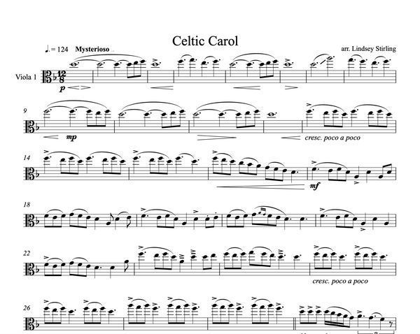 VIOLA Celtic Carol Duet w/ KARAOKE Play-Along Tracks - Sheet Music