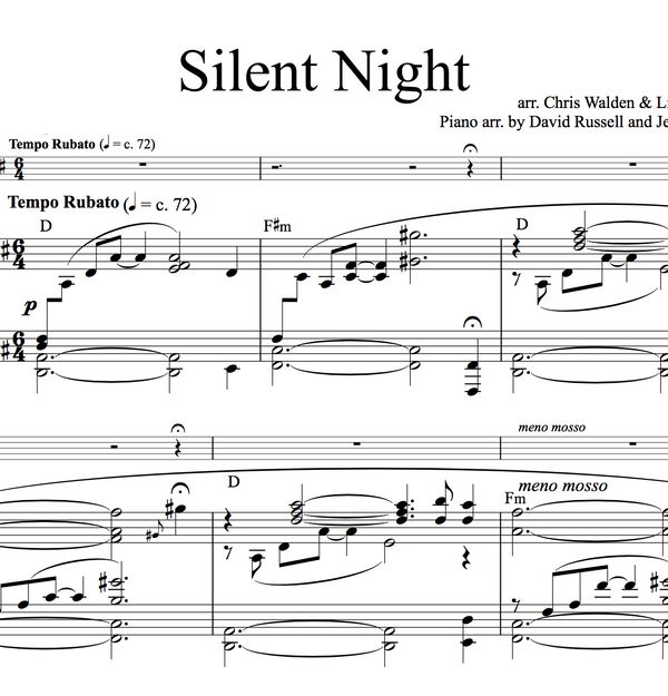 Silent Night Solo and Duet+Vocal Trio w/ KARAOKE and ORIGINAL BACKTRACK - Sheet Music