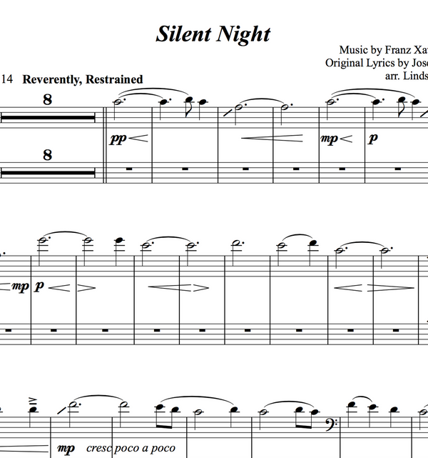 CELLO Silent Night Solo and Duet+Trio w/ KARAOKE and ORIGINAL BACKTRACK - Sheet Music