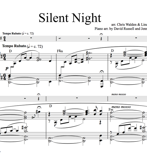 CELLO Silent Night Solo and Duet+Trio w/ KARAOKE and ORIGINAL BACKTRACK - Sheet Music