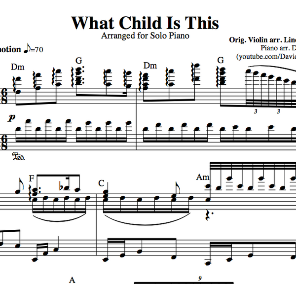 Piano What Child Is This Sheet Music Warmer In The Winter And