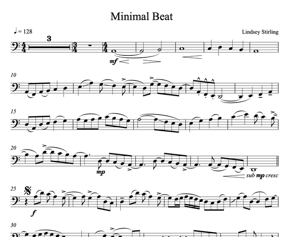 CELLO Minimal Beat Sheet Music w/ KARAOKE