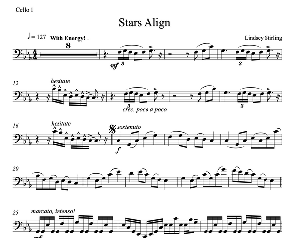 CELLO Stars Align Sheet Music