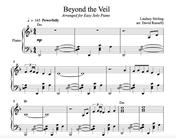 PIANO Beyond the Veil Sheet Music