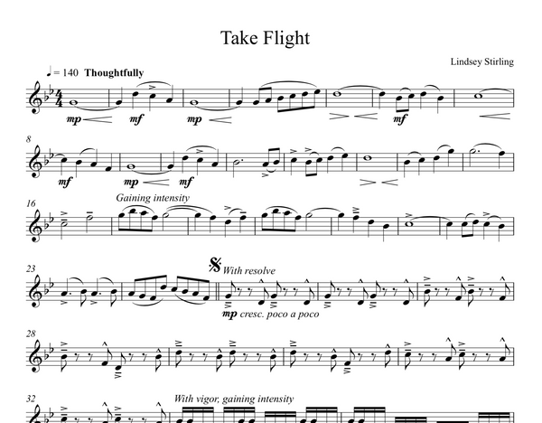 Take Flight Sheet Music w/ KARAOKE