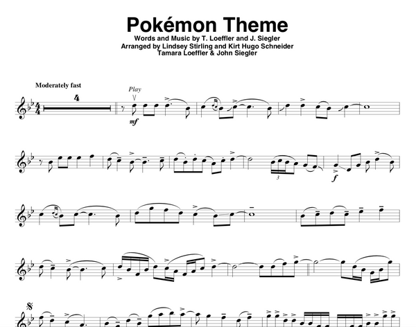 Pokemon Theme Sheet Music