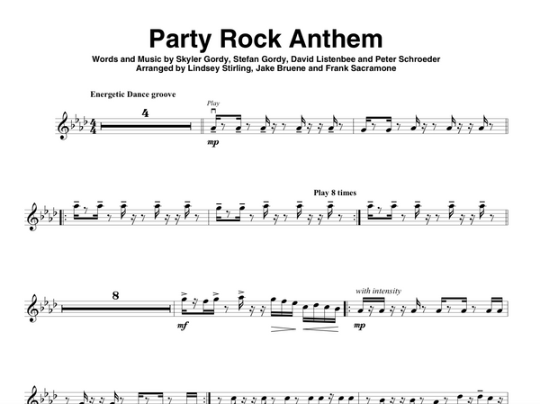 Party Rock Anthem Sheet Music