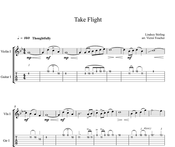 GUITAR Take Flight Sheet Music w/ KARAOKE