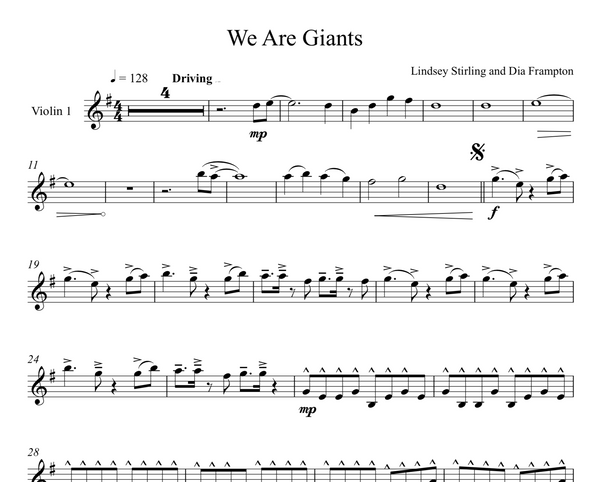 We Are Giants Sheet Music w/ KARAOKE