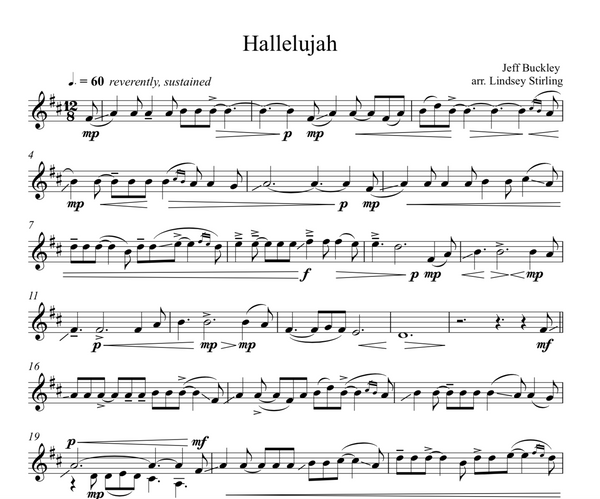 Hallelujah Sheet Music w/ Original Backtrack 