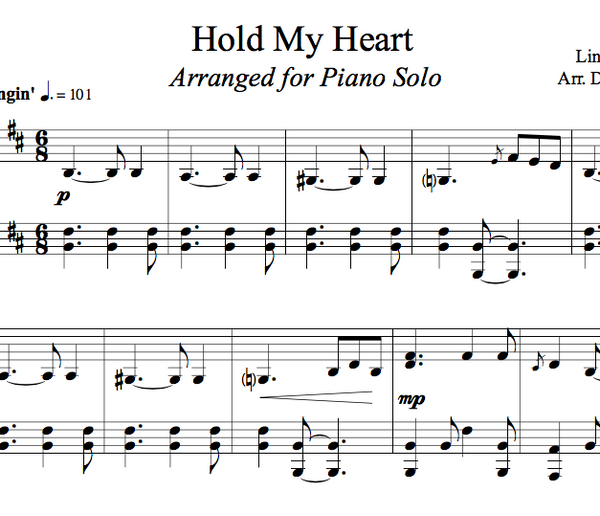 PIANO Hold My Heart Sheet Music