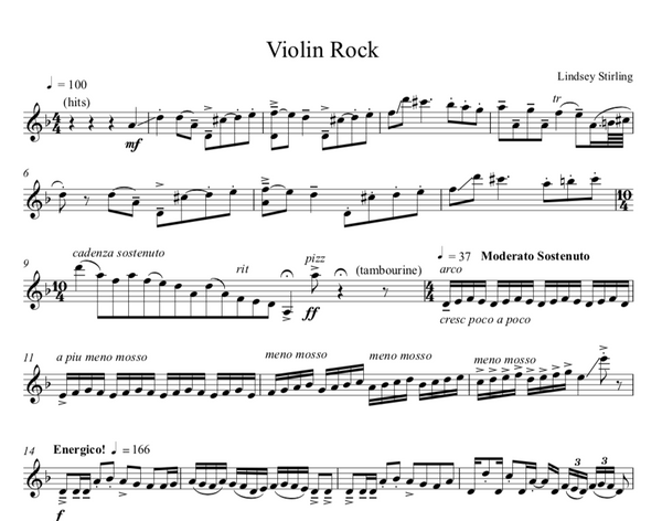 Violin Rock Sheet Music w/ KARAOKE