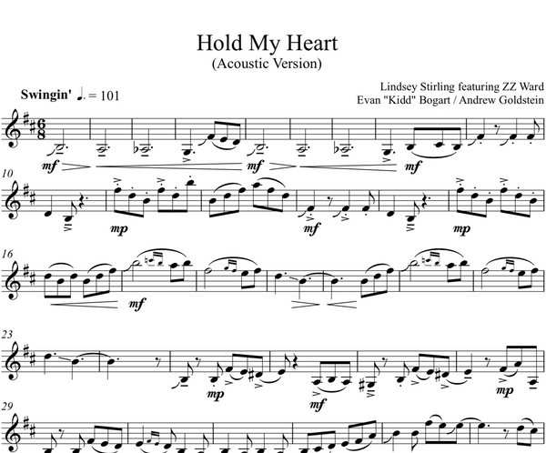 Hold My Heart Sheet Music w/ KARAOKE 