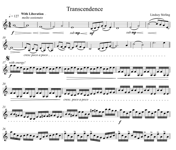 Transcendence Sheet Music w/ KARAOKE