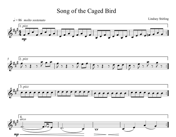 Song of the Caged Bird Sheet Music w/ KARAOKE