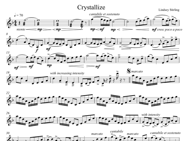 Crystallize Sheet Music w/ KARAOKE