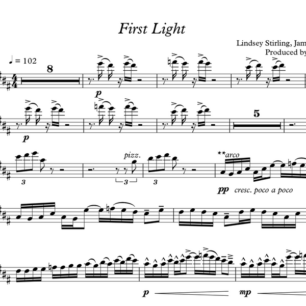 CELLO First Light Sheet Music w/ KARAOKE