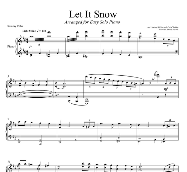 PIANO Let It Snow Sheet Music