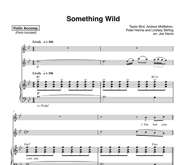 Something Wild Sheet Music with Piano