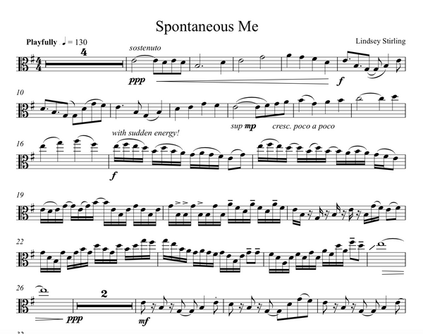 VIOLA Spontaneous Me Sheet Music w/ KARAOKE