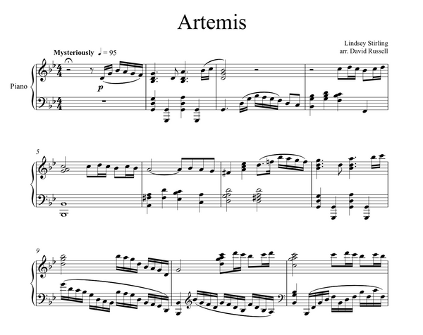 PIANO Artemis Sheet Music