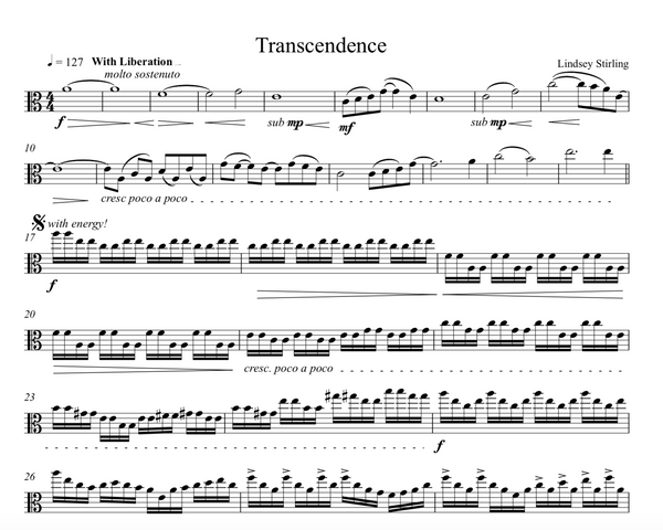 VIOLA Transcendence Sheet Music w/ KARAOKE