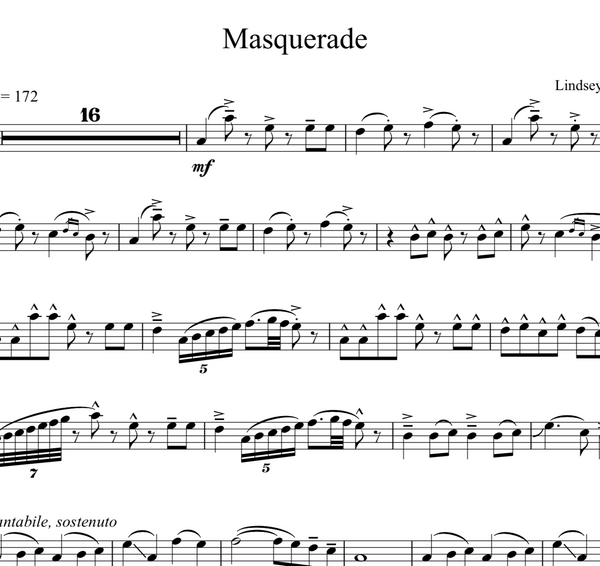 Masquerade Sheet Music w/ Karaoke